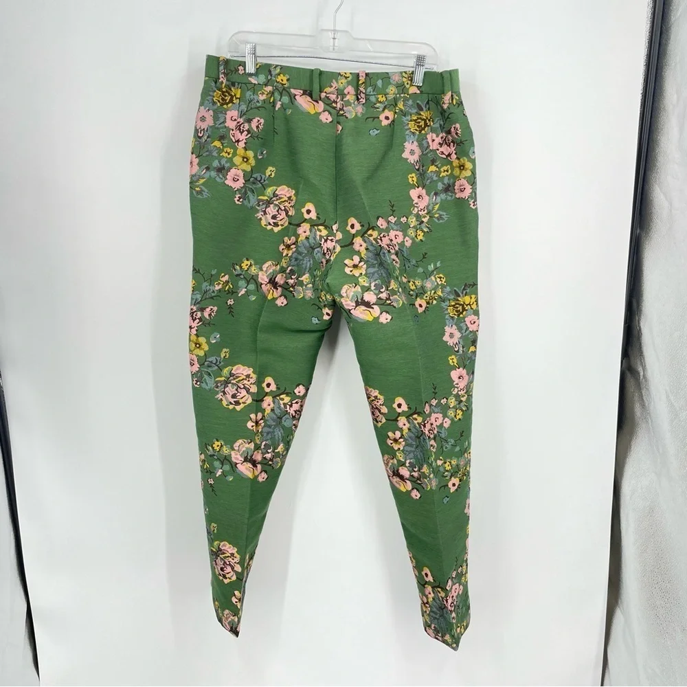 Sumissura floral jacquard green pants Sz 4‎ S
